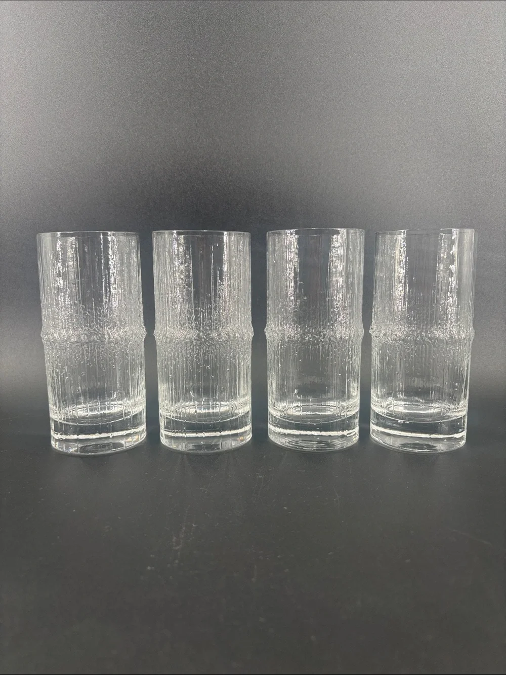 Vintage mid-century mod Tapio Wirkkala Iittala “Niva”highball glasses set of 4